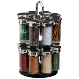 Cook Concept Especiero Giratorio 2 Pisos con 16 Botes de Cristal