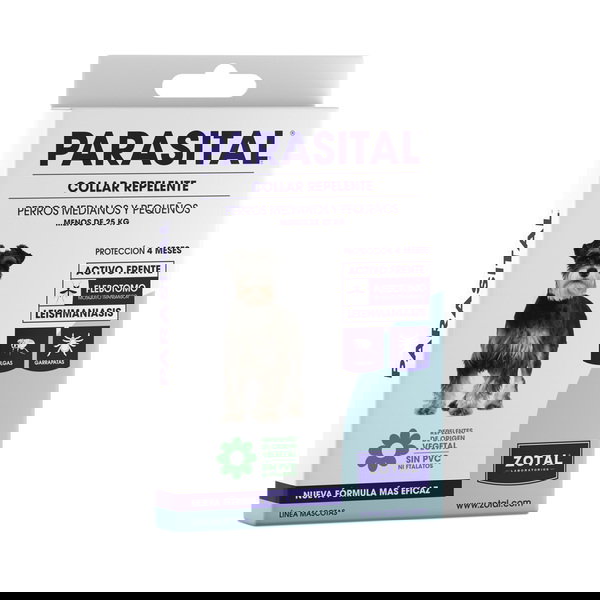 Zotal Vet Parasital Collar Antiparasitario para Perros Medianos y Pequeños, Protección Repelente hasta 3 Meses