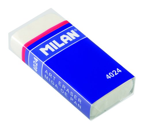Milan Caja de Gomas de Borrar CNM4024-10 Blanca, 10 unidades
