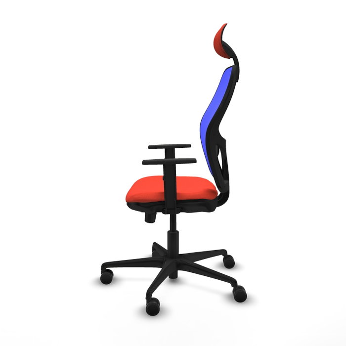 PIQUERAS Y CRESPO Silla de oficina Jorquera con mecanismo Sincro/Traslack, Naranja oscuro y Azul