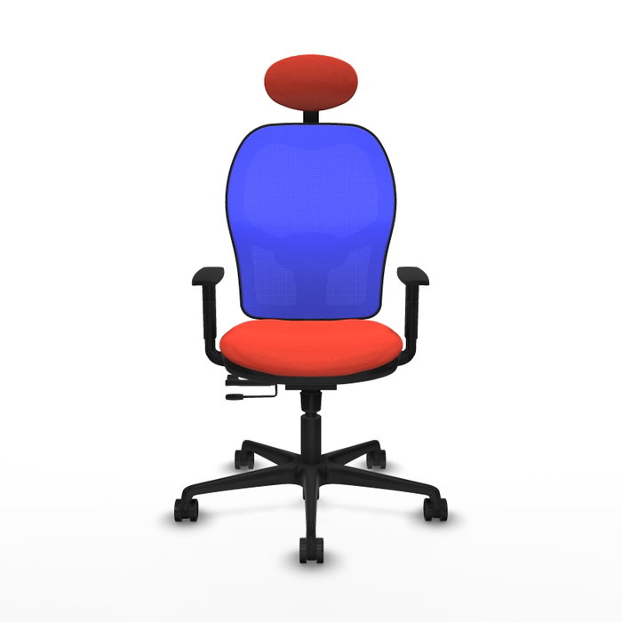 PIQUERAS Y CRESPO Silla de oficina Jorquera con mecanismo Sincro/Traslack, Naranja oscuro y Azul