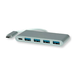 ROLINE Hub USB 3.2 Gen 1 14.02.5061 con 4 puertos Type-A y 1 puerto Type-C con PD