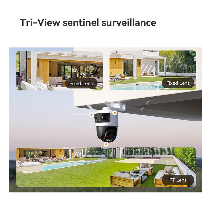 Imou Cruiser Triple Cámara de Seguridad IP Exterior 11MP, Inalámbrica/Alámbrica, 360°, Visión Nocturna 30m, H.265, Compatible con MicroSD hasta 1TB y Wi-Fi 6 Imou Cruiser Triple Cámara de Seguridad IP Exterior 11MP, Inalámbrica/Alámbrica, 360°, Visión Nocturna 30m, H.265, Compatible con MicroSD hasta 1TB y Wi-Fi 6