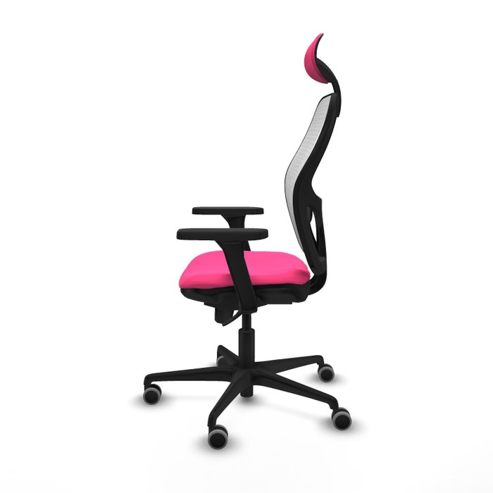 PIQUERAS Y CRESPO Silla de oficina Jorquera con mecanismo Sincro, Rosa y Blanco