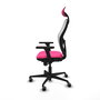 PIQUERAS Y CRESPO Silla de oficina Jorquera con mecanismo Sincro, Rosa y Blanco