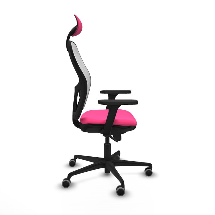 PIQUERAS Y CRESPO Silla de oficina Jorquera con mecanismo Sincro, Rosa y Blanco