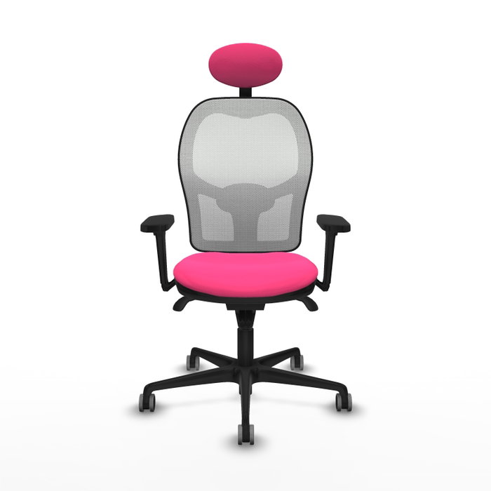PIQUERAS Y CRESPO Silla de oficina Jorquera con mecanismo Sincro, Rosa y Blanco