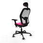PIQUERAS Y CRESPO Silla de oficina Jorquera con mecanismo Sincro, Rosa y Blanco