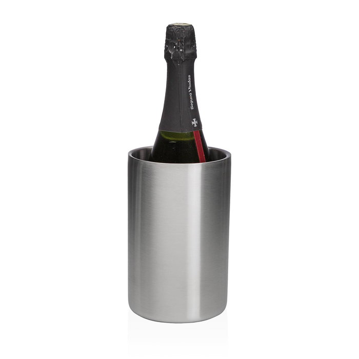 Versa Cubo Metálico para Champagne, Acero Inoxidable, 12x12x19 cm (2 Unidades)