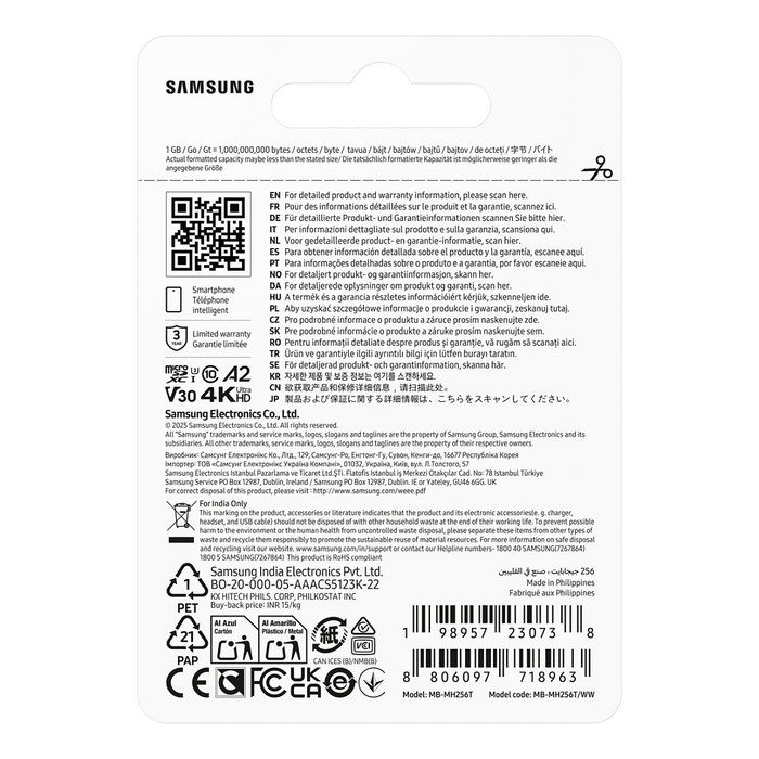 SAMSUNG T9 MicroSDXC 256 GB MB-MH256T/WW SAMSUNG T9 MicroSDXC 256 GB MB-MH256T/WW