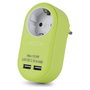 ENTAC Adaptador de enchufe EPAG-1EE-2USB-L con 2x USB-A lima