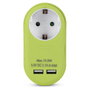ENTAC Adaptador de enchufe EPAG-1EE-2USB-L con 2x USB-A lima