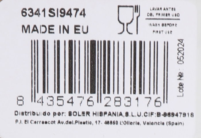 Inde Copa Vino 800 cc Cristal Bohemia Uria (6 Unidades)