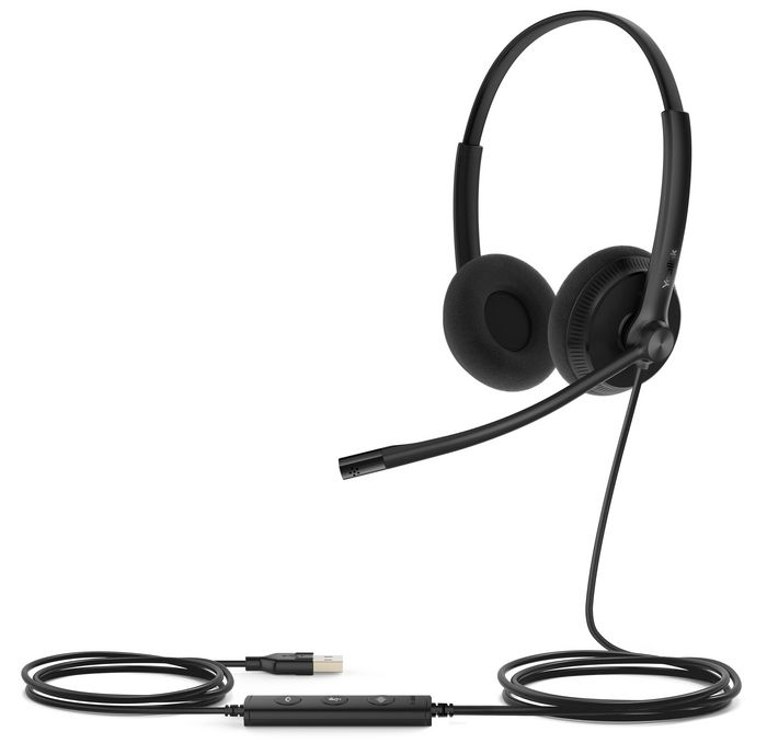 Yealink UH34 Lite Dual UC Auriculares USB para PC, Almohadillas Espumosas, Control en Línea, Ligeros 118g, Conectividad Plug-and-Play, Cancelación Pasiva de Ruido