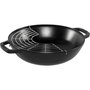 Staub Wok de 30 cm con Tapa de Vidrio, Negro, Hierro Fundido