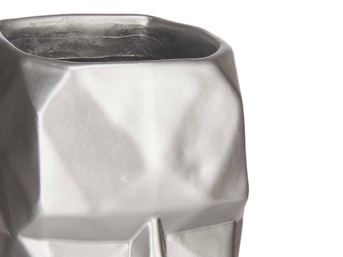 Giftdecor Jarron Cara 3D Plata 12x24.5x16 cm (Set de 4)