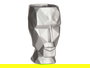 Giftdecor Jarron Cara 3D Plata 12x24.5x16 cm (Set de 4)