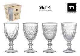 La Mediterranea Set 4 Copas Keros 330 cc Medidas Ø9x16.4 cm (12 Cajas)