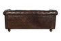 DKD Home Decor Leather top 23 Sofá Vintage Chester 3 Plazas Piel Marrón Oscuro 190 x 77 x 80 cm