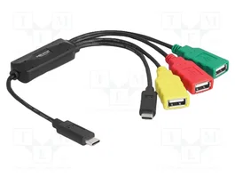 DeLOCK Concentrador USB 2.0 de 4 Puertos con USB Type-C a 3 x USB-A y 1 x USB-C
