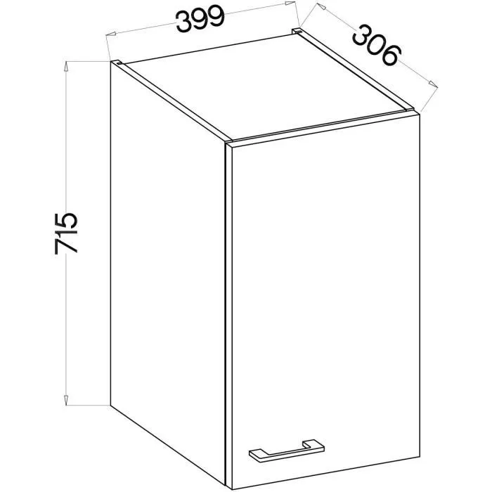 Cuisinier MODENA40G1F Mueble alto MODENA de 40 cm en Roble artesanal y negro mate