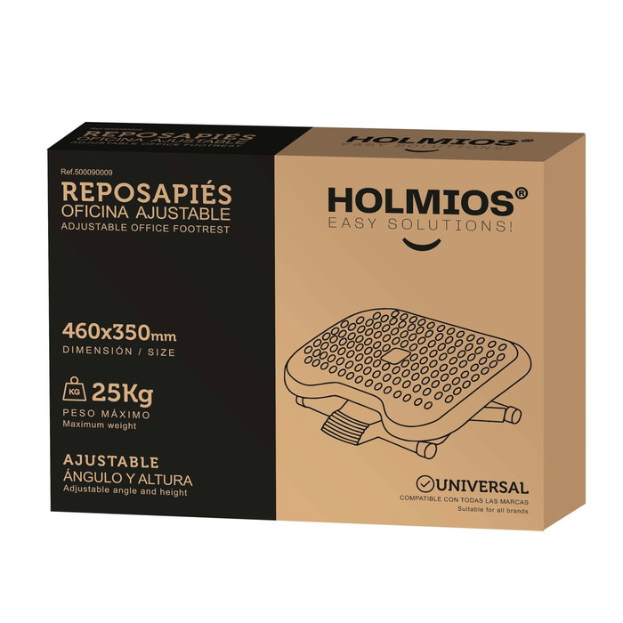 Holmios Reposapiés de oficina ergonómico ajustable en ángulo y altura Holmios Reposapiés de oficina ergonómico ajustable en ángulo y altura