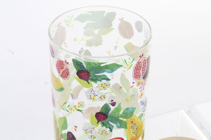 DKD Home Decor Set de Botes de Borosilicato y Bambú PAPAYA 1400 ml
