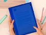 Liderpapel Carpeta Gomas Tres Solapas Polipropileno DIN A4 Color Azul Translucido