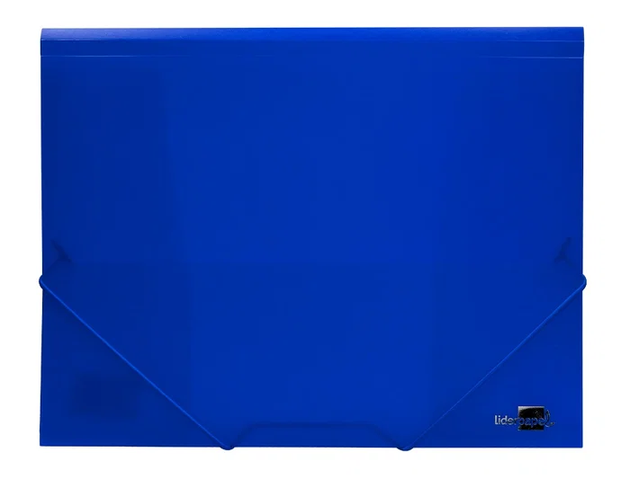 Liderpapel Carpeta Gomas Tres Solapas Polipropileno DIN A4 Color Azul Translucido