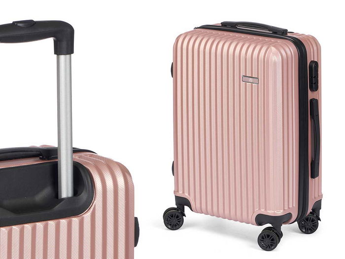Arte Regal Set 3 Maletas Listón ABS Rosa 76x49x30 cm (Medio: 67x45x26 cm, Pequeña: 57x38x23 cm)