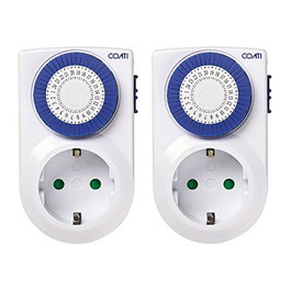Coati Programador Analógico Diario 16A Blanco IP20 3680W 2uds Temporizador Mecánico