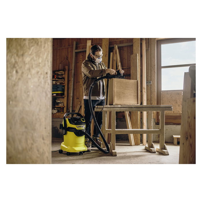Kärcher WD 5 P V-25/5/22 Aspirador de Agua y Polvo 25L, Seco/Húmedo, con Soplador, Activación desde Herramienta, 5m Cable, 5 Ruedas, Negro/Amarillo