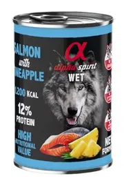 Alpha Spirit Alimento Húmedo Perro Salmón con Piña Lata 6x400 gr