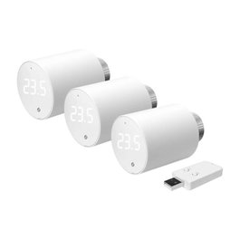 Shell Kit de 3 válvulas termostáticas inteligentes Shelly TRV WiFi/BLU con centralita