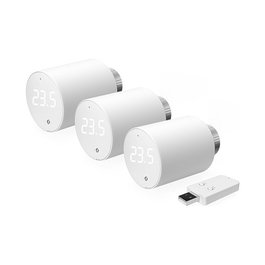 Shelly Plug & Play 3x Blu TRV & Blu Gateway Gen3, Termostato Inteligente para Radiador, Blanco, Wifi, Programable, Incluye 4 Piezas