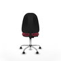 Silla de oficina Algarra con mecanismo Contacto permanente básico tapizada con Tela color Granate. Equipada con Base cromada, Sin brazos y Ruedas autofrenantes