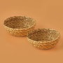 Aberto Design Juego de Cestas de Yute Beige (2 Piezas) - Cestas de Almacenamiento Elegantes y Duraderas, 13x13x5 Pulgadas