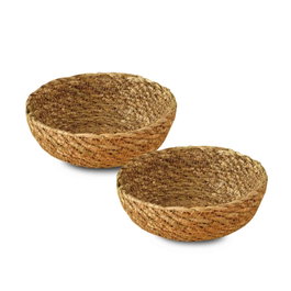 Aberto Design Juego de Cestas de Yute Beige (2 Piezas) - Cestas de Almacenamiento Elegantes y Duraderas, 13x13x5 Pulgadas