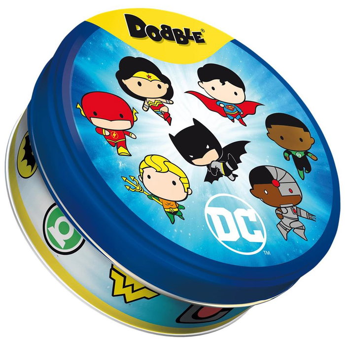Dobble Juego de Mesa Dobble DC Universe DOBDCU07ES Juego de Cartas para Niños y Adultos