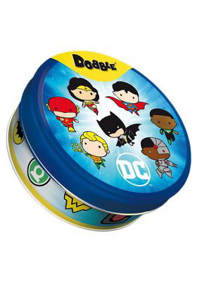 Asmodee Dobble DC Universe - Juego de Cartas de Superhéroes para 2-8 Jugadores, 55 Cartas, 5 Modos de Juego, Edad +6 Años, Español, Referencia DOBDCU07ES - EAN 3558380105763