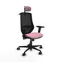 PIQUERAS Y CRESPO Silla de oficina Mardos con mecanismo Sincro, Rosa y Negro