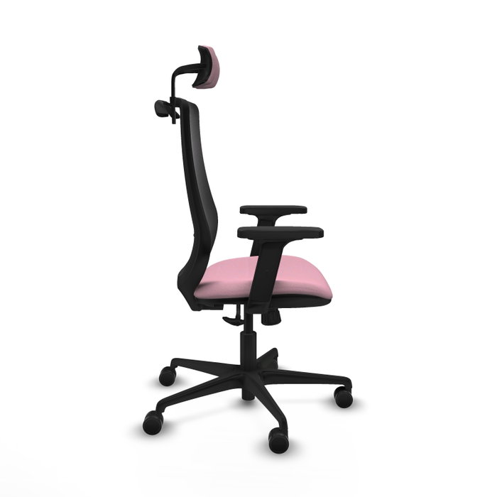 PIQUERAS Y CRESPO Silla de oficina Mardos con mecanismo Sincro, Rosa y Negro