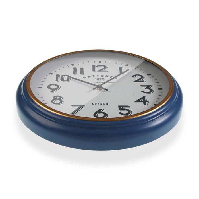 Reloj de Pared Versa Antiques Azul Dorado Madera MDF Madera MDF y metal 5,8 x 42 cm Reloj de Pared Versa Antiques Azul Dorado Madera MDF Madera MDF y metal 5,8 x 42 cm