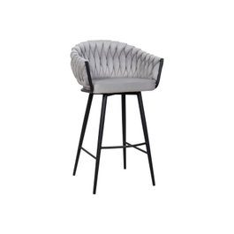 DKD Home Decor Taburete Moderno Gris Negro Poliester Metal 58 x 53 x 101 cm