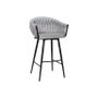 DKD Home Decor Taburete Moderno Gris Negro Poliester Metal 58 x 53 x 101 cm