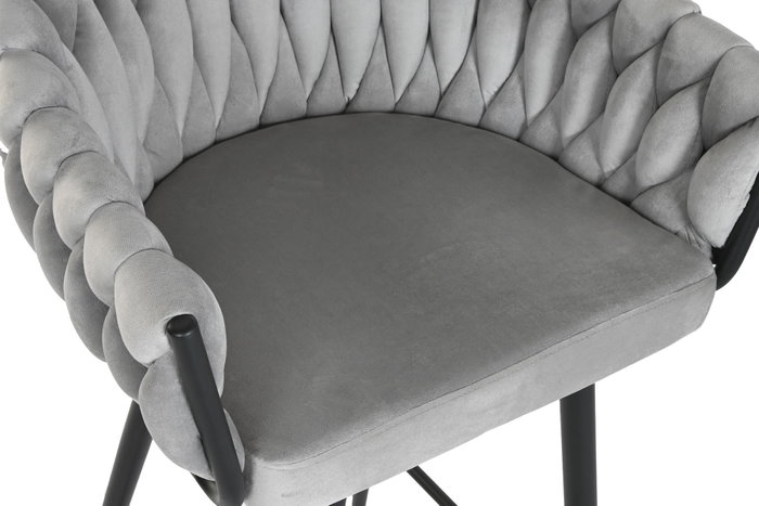 DKD Home Decor Taburete Moderno Gris Negro Poliester Metal 58 x 53 x 101 cm