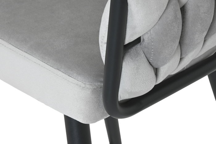DKD Home Decor Taburete Moderno Gris Negro Poliester Metal 58 x 53 x 101 cm
