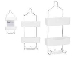 Berilo Estantería Ducha 2 Pisos Blanco 28x14x60 cm (Set de 6)
