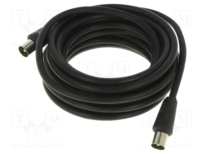 GOOBAY Cable Coaxial de 5m, 75Ω, Negro
