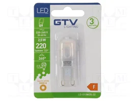 GTV Poland Lámpara LED G9 Blanco Caliente 2,5W